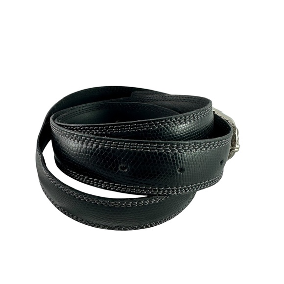 Genuine PHILIPPE CHARRIOL Black Leather Men Bletr Pebbled Made In France 42 - Picture 6 of 13